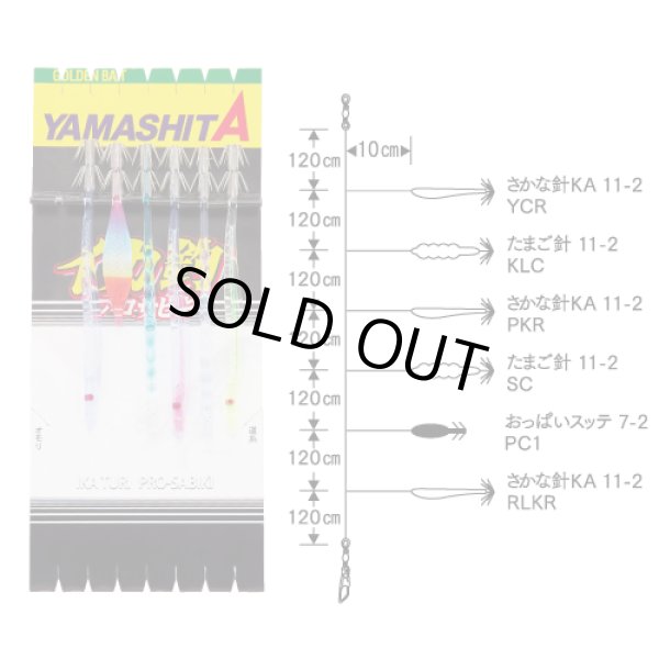 画像1: YAMASHITA ヤマシタ イカ釣プロサビキ SKTO  11cm 2段 6本 B (1)