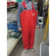 クラフテル レインウェア 胸付前開きズボン レッド【安売王釣具のつり吉】