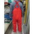 クラフテル レインウェア 胸付前開きズボン レッド【安売王釣具のつり吉】